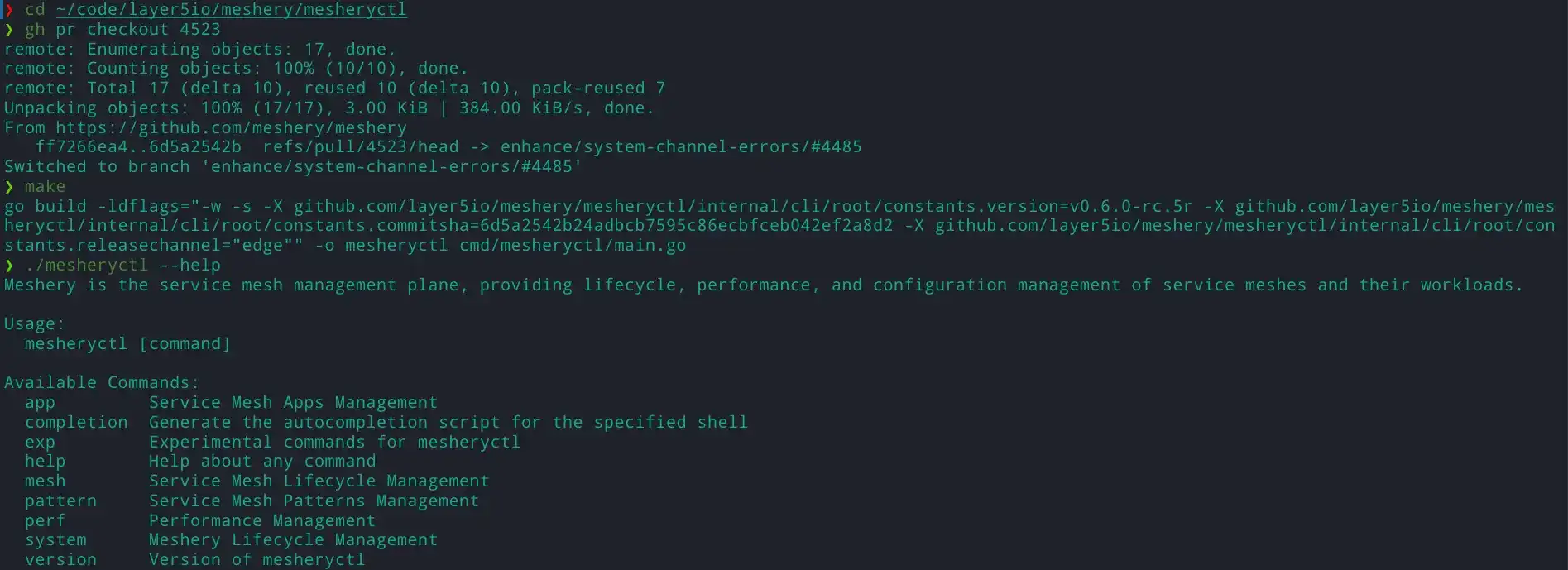 Validating Meshery CLI Functionality