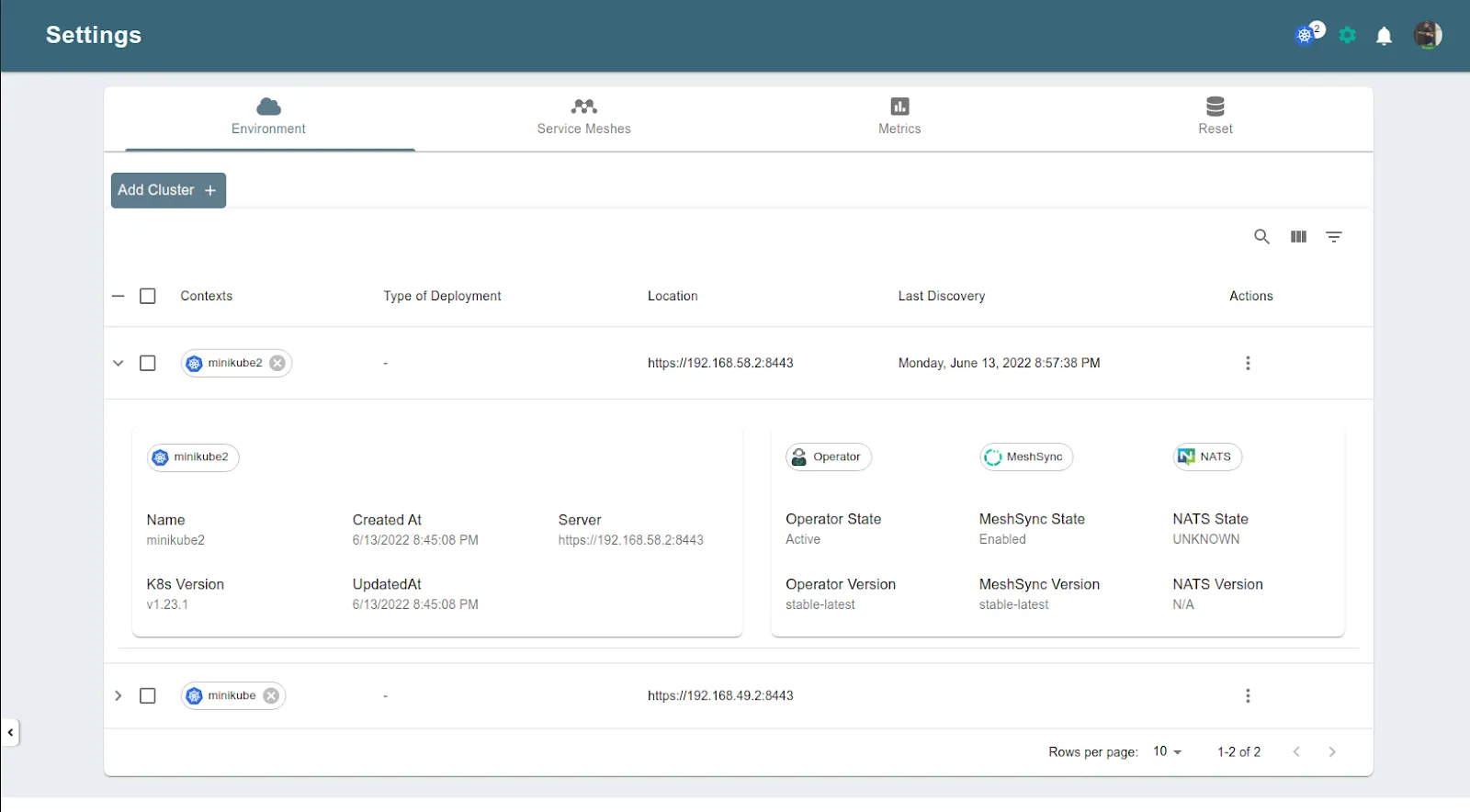 Kubernetes multi-cluster management with Meshery