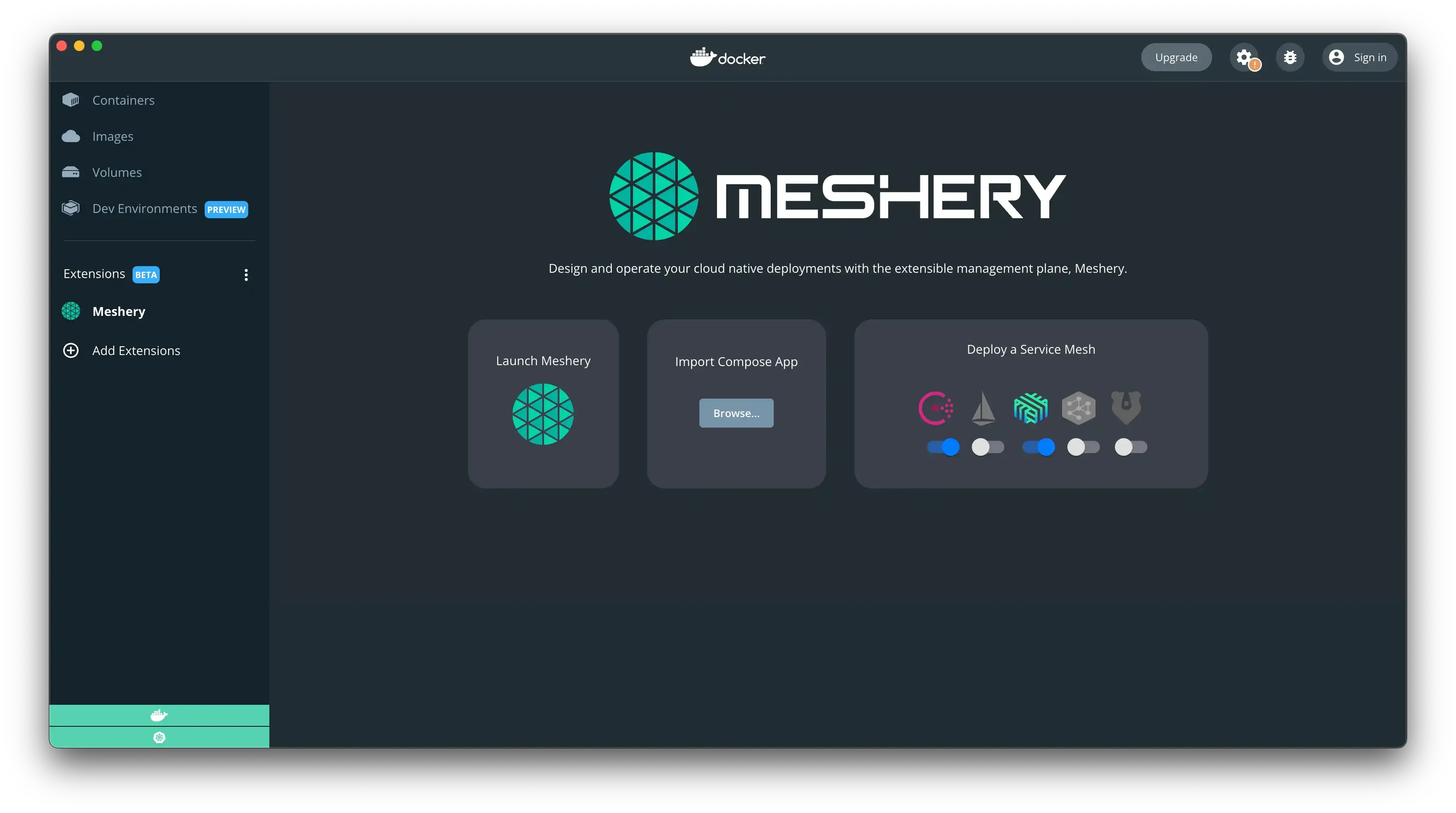 Docker Desktop Extension Meshery